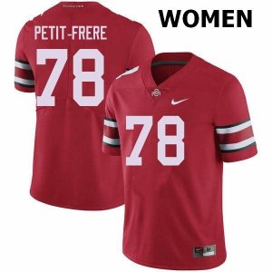 Women's Ohio State Buckeyes #78 Nicholas Petit-Frere Red Nike NCAA College Football Jersey Official HKX1144CQ